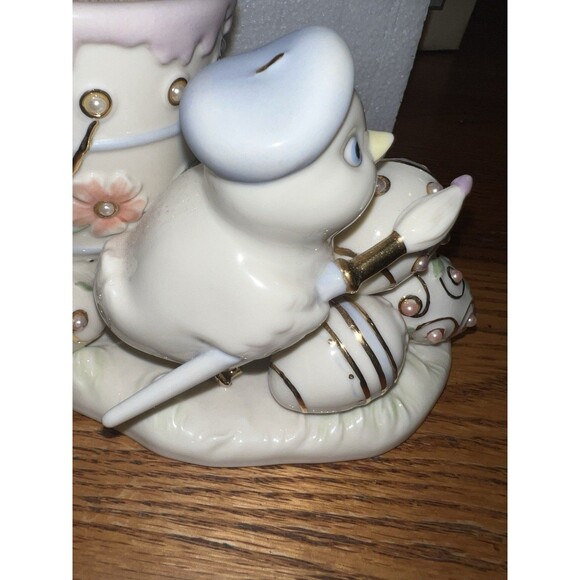 LENOX Petals and Pearls PAINTING PRETTY CHICK Eggs & flowers in pot *READ - Picture 10 of 16